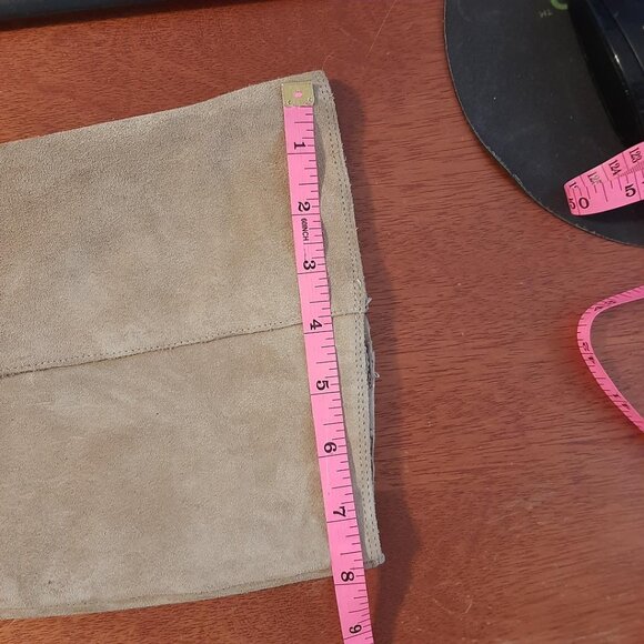 Vince Camuto Pearlanie Over Knee Boot Suede Beige Sz12 New With Defect - Picture 7 of 7